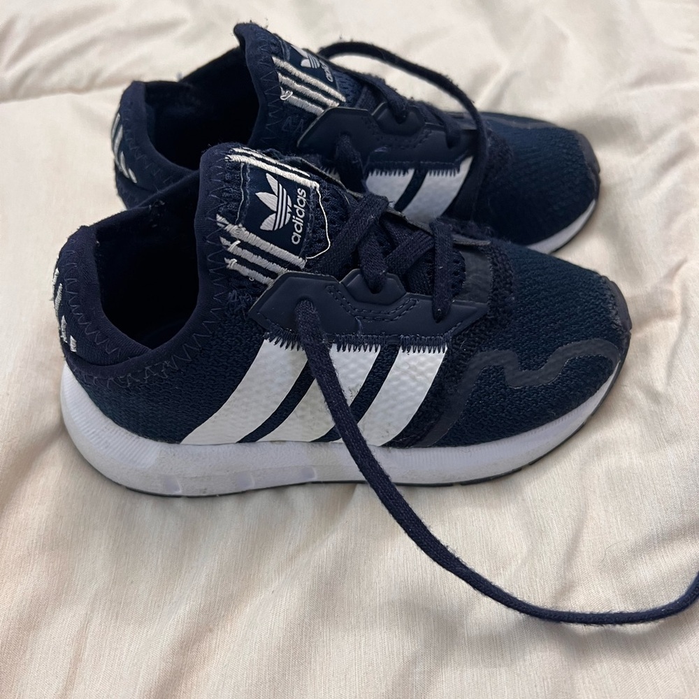 Adidas Kids' Navy and White Sneakers